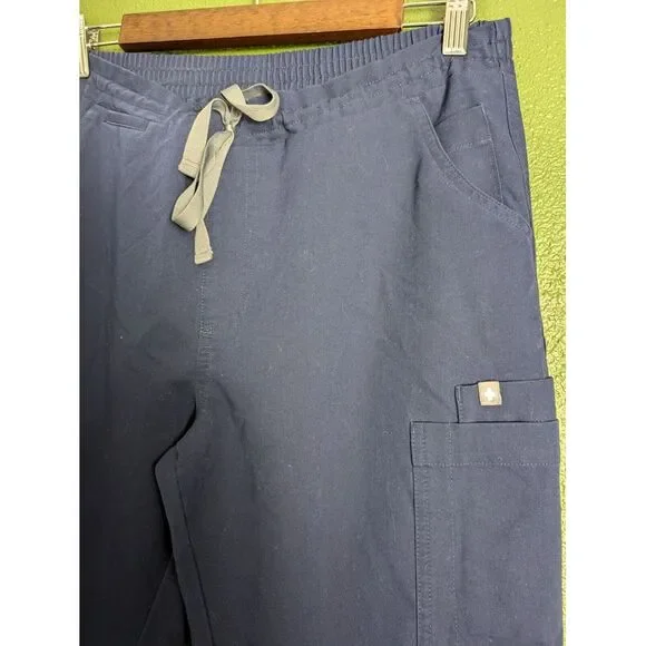 FIGS Technical Collection Women Scrub Pants medium Blue Front Stretch Livingston - Picture 2 of 6